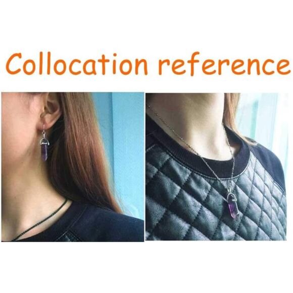 Wholesale Natural Amethyst Crystal Pendant 10 PCS Hexagonal Healing Reiki Quartz - Picture 7 of 8